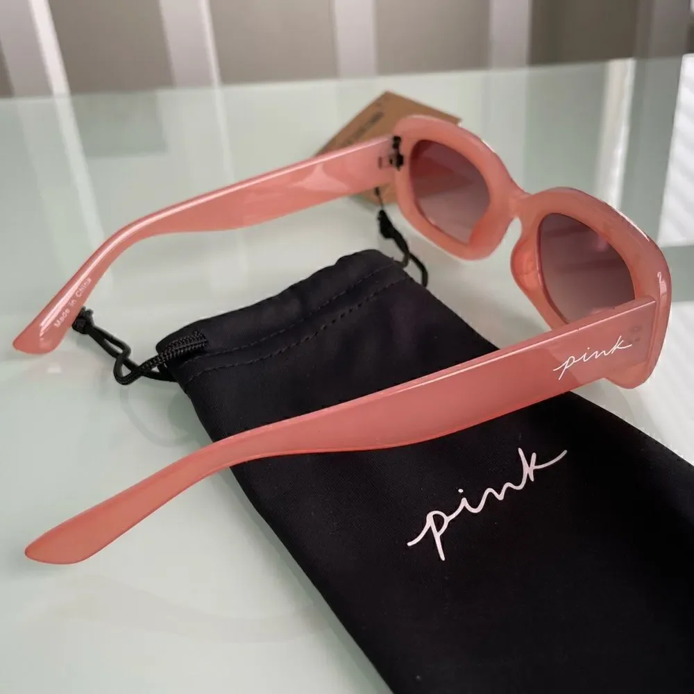 NWT PINK Victoria’s Secret Retro Rectangle Sunglasses - Picture 3 of 6